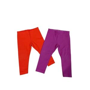 Tea Collection Leggings Red and Purple Size 6-9 Months